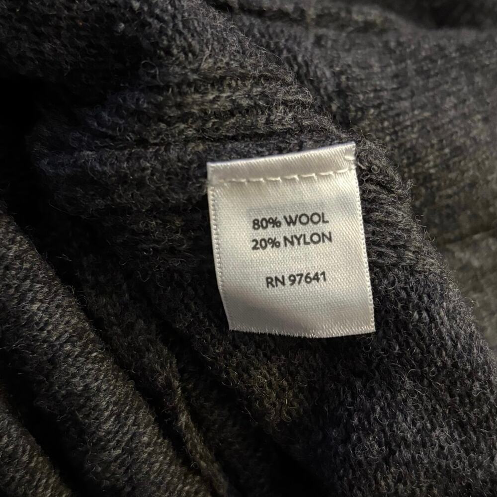J. Jill Pure Jill Size S M Sweater Poncho Wool Blend V Neck Pockets Charcoal - Picture 4 of 5